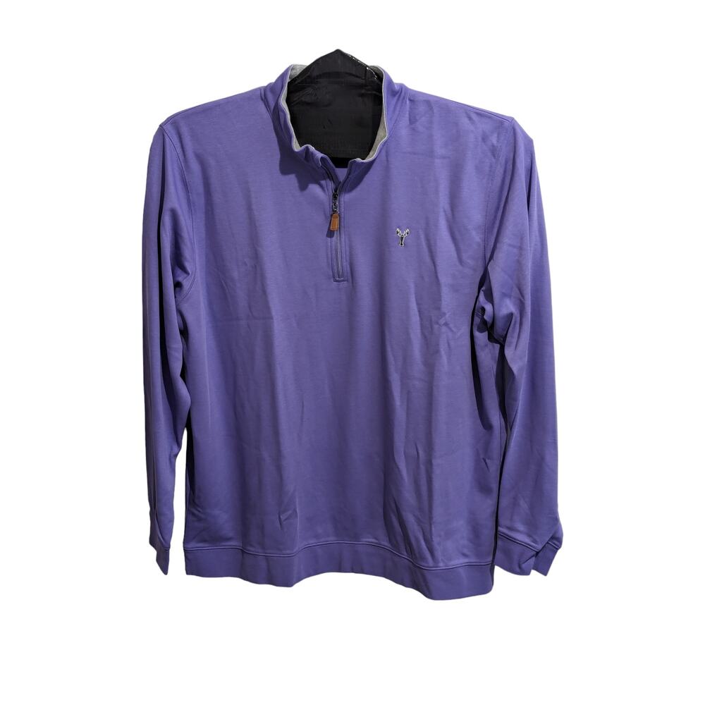 NWOT The Hamptons Mens Purple 1/4 Zip Long Sleeve Pull Over Size XL
